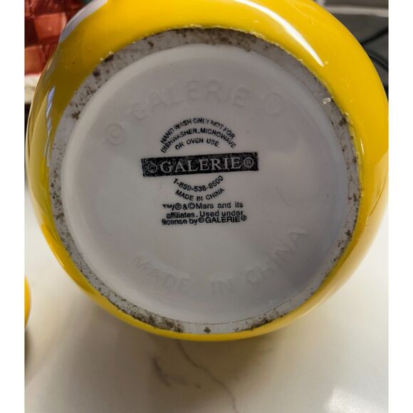 2003 Peanut M&M's Yellow Ceramic Cookie Jar with Lid by Galerie - Picture 6 of 7